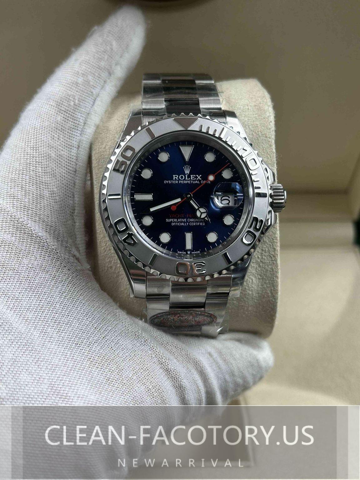 Clean Factory Rolex Yacht Master 126622 40mm Blue Dial, Platinum Bezel ...