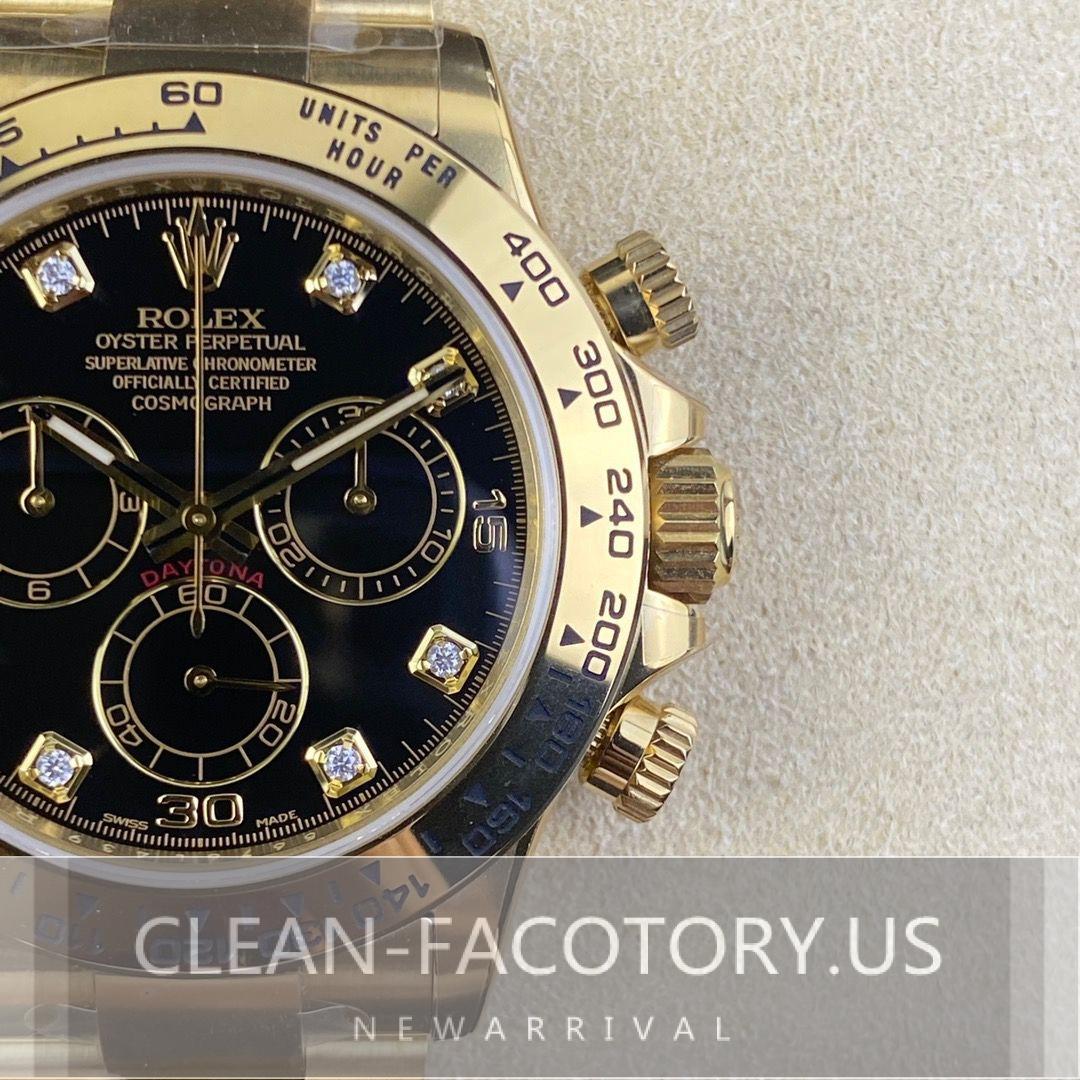 Is the Clean Factory Rolex Daytona 116508 Gold Diamond Black Panda Dial ...