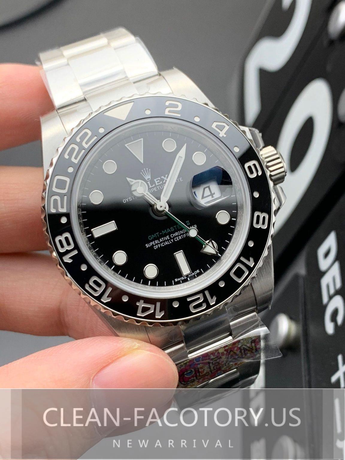 New Release: Clean Factory Rolex GMT Master II 126710GRNR Black/Grey ...