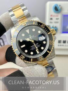 Clean Factory Rolex Submariner 116613LN 40mm Two Tone Gold, Blue Dial, Ceramic Bezel, Gold Wrap 904L Steel, Best Edition 3135 Movement