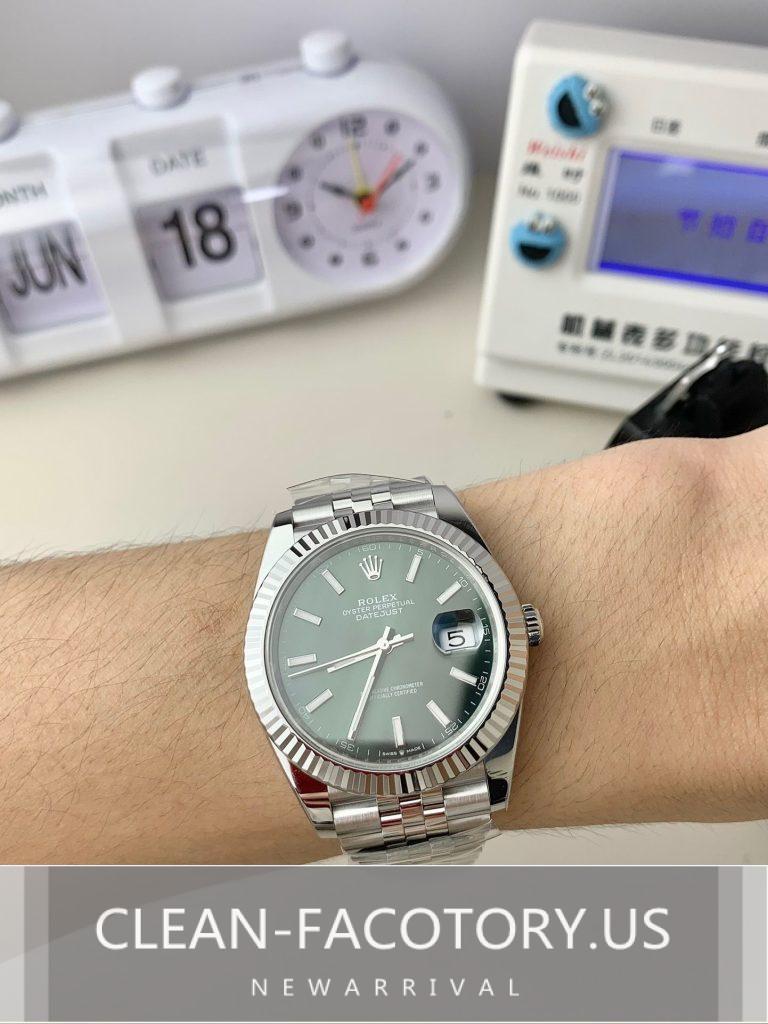 Clean Rolex Datejust Green Dial