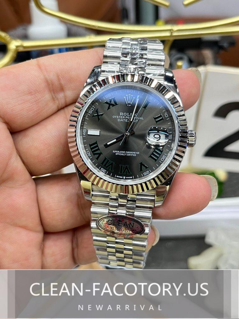 Clean Rolex Datejust Slate Grey Wimbledon Dial