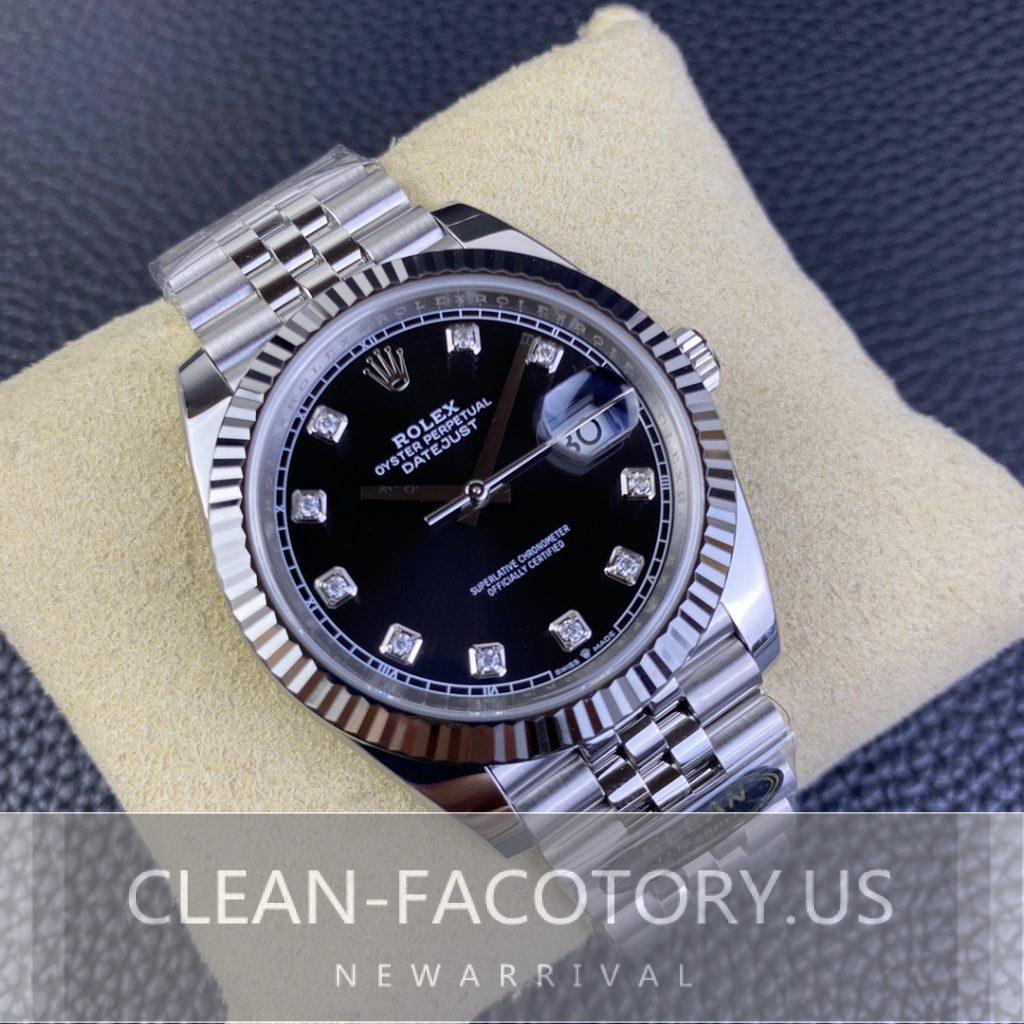 Clean Datejust Black Diamond Dial