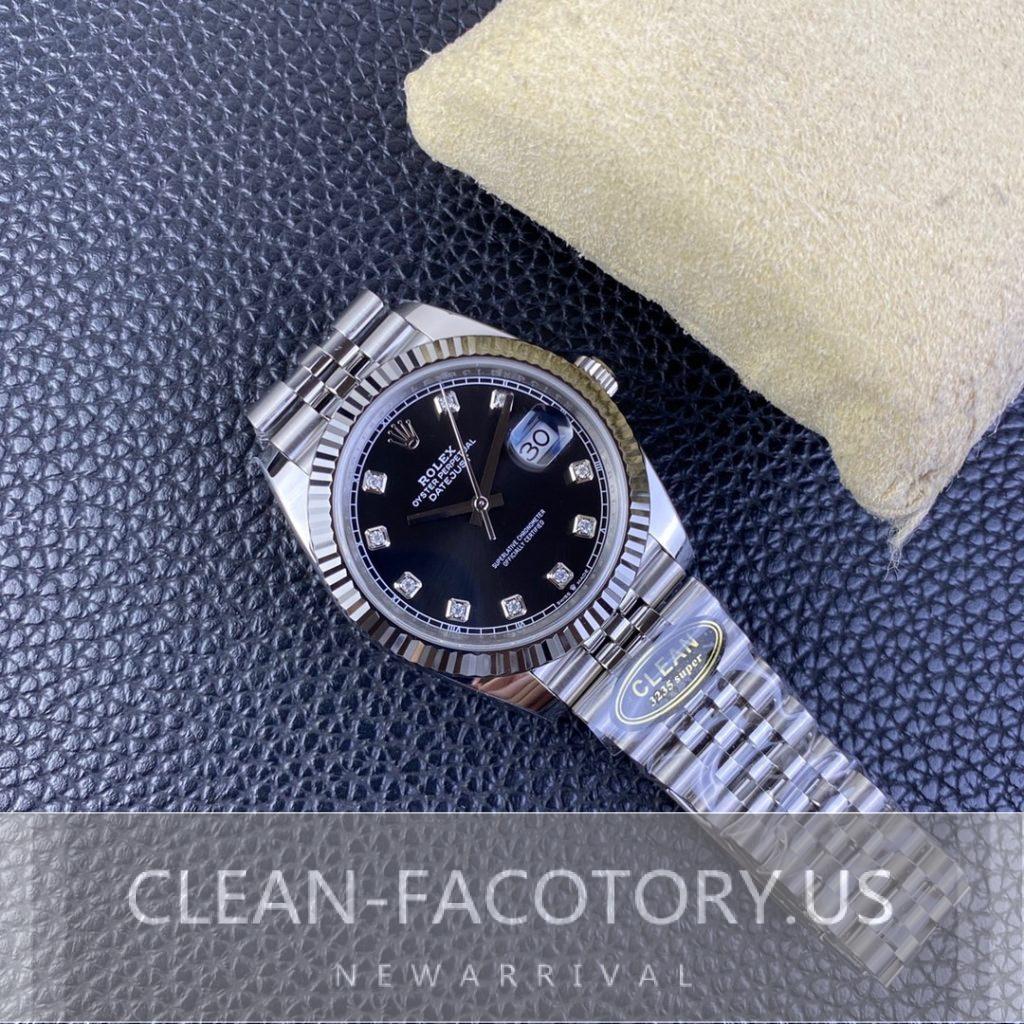 Clean Datejust Black Diamond Dial