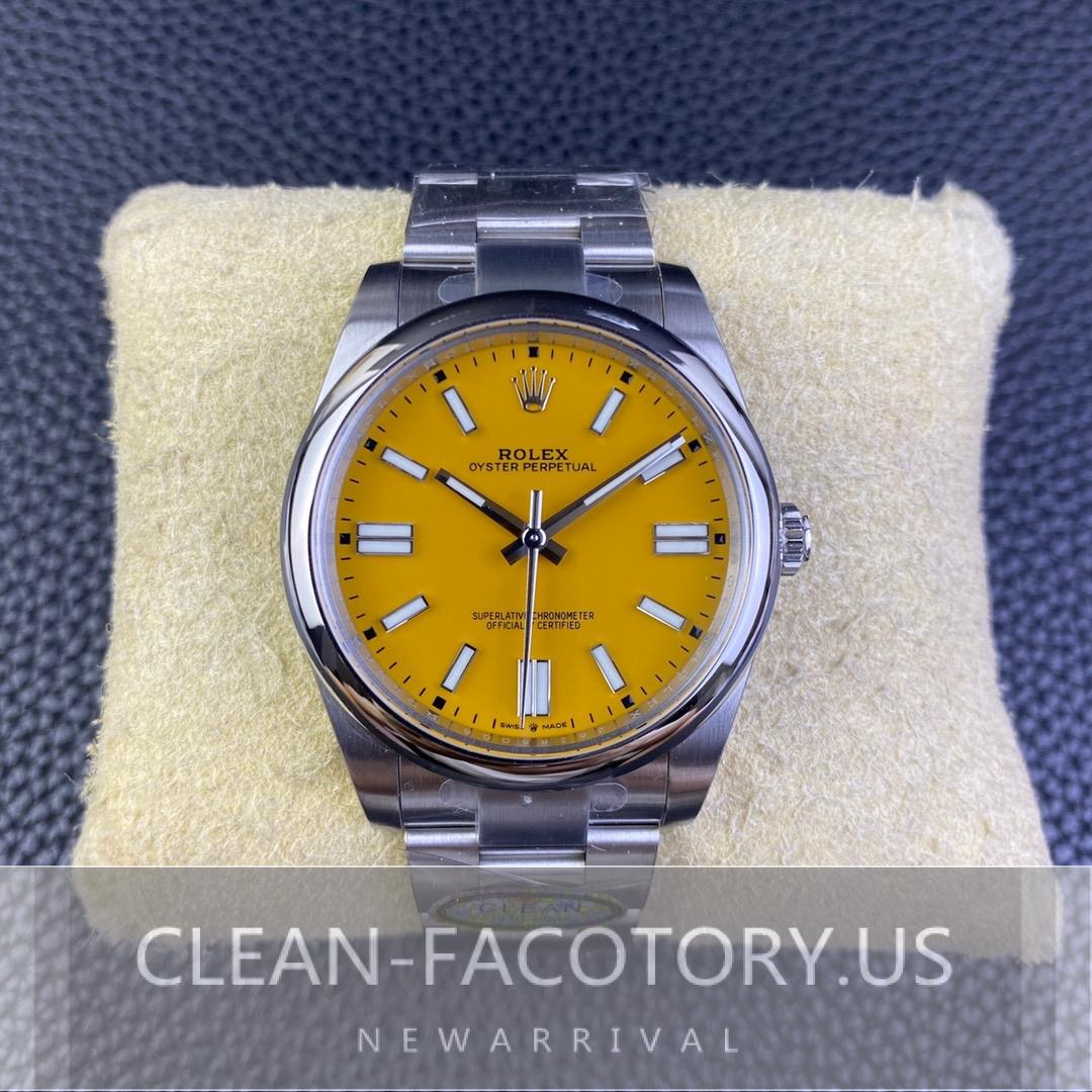 Clean Rolex Oyster Perpetual Yellow Dial