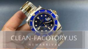 Clean Factory Rolex Two-Tone Blue Submariner Replica