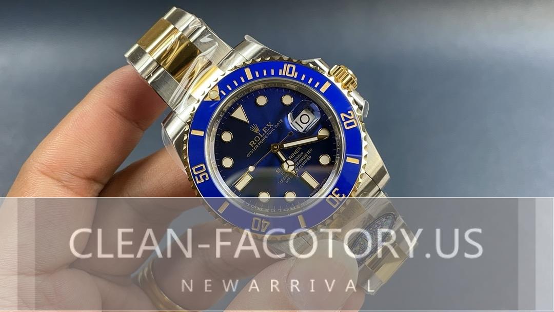 Clean Factory Rolex Two-Tone Blue Submariner Replica